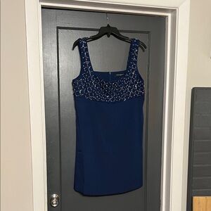 French Connection Navy Dress with Beaded Detail